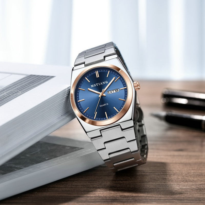 Men's steel bracelet watch