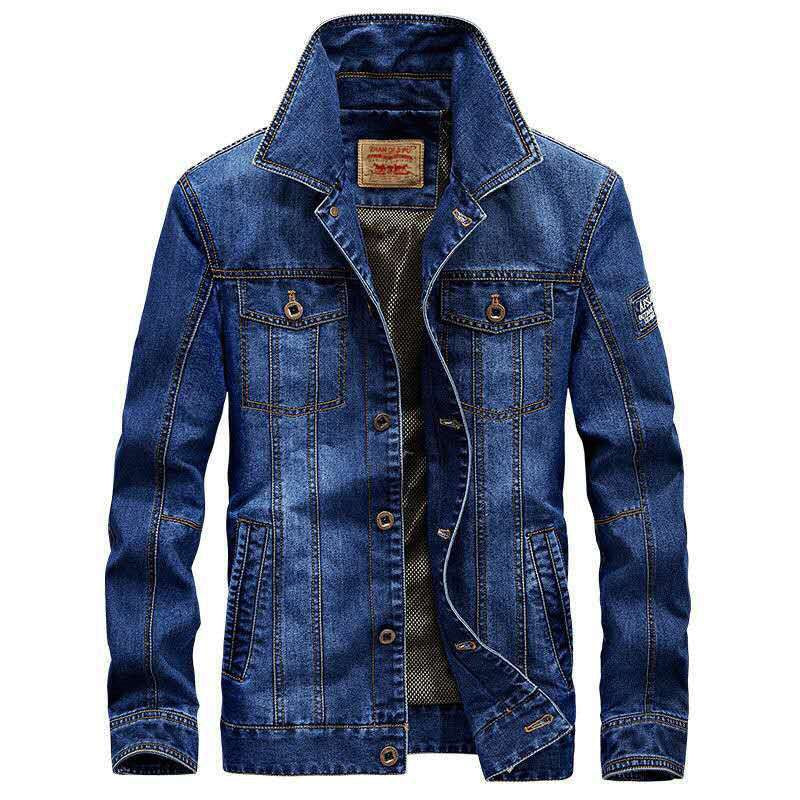 Men's Fleece-Lined Denim Jacket Winter Casual Loose Fit