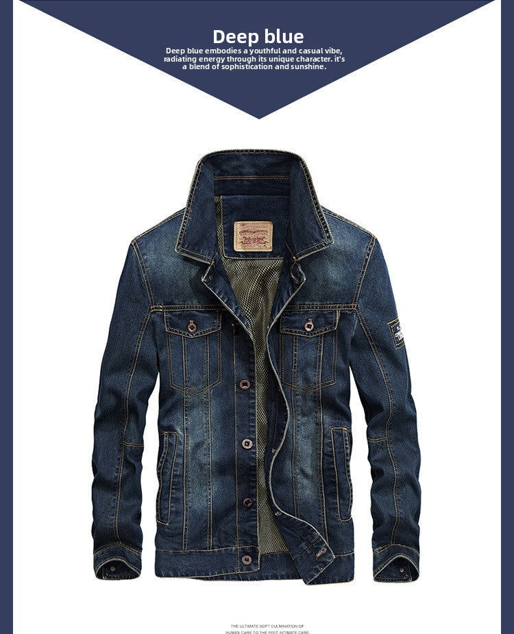 Men's Fleece-Lined Denim Jacket Winter Casual Loose Fit