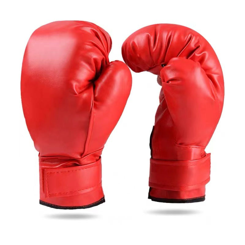 The red children's boxing gloves are sweat-absorbent and durable