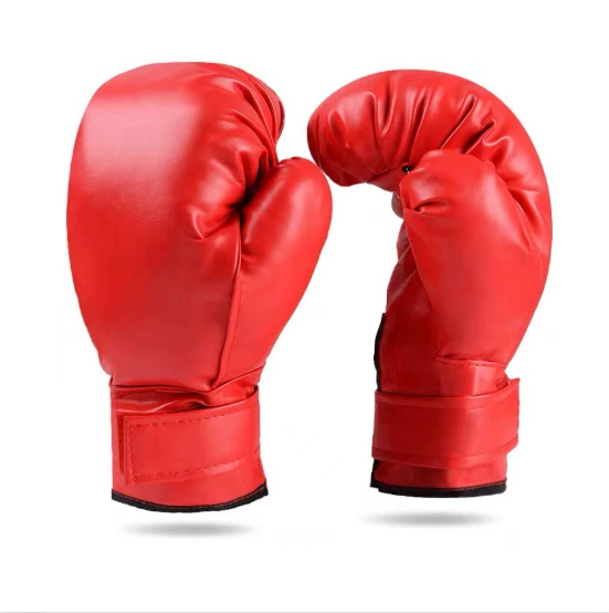 The red children's boxing gloves are sweat-absorbent and durable