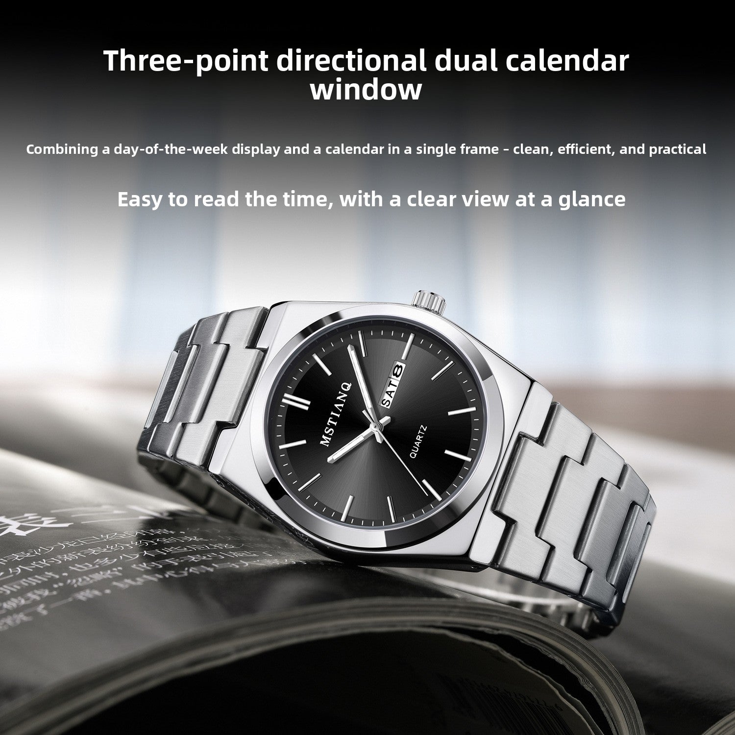 Men's steel bracelet watch